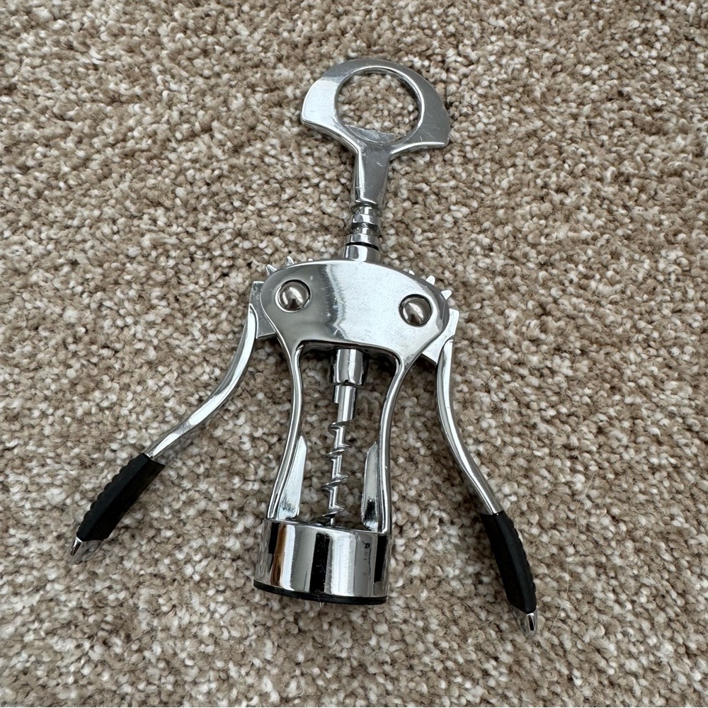Crate&Barrel Silver and Black Corkscrew